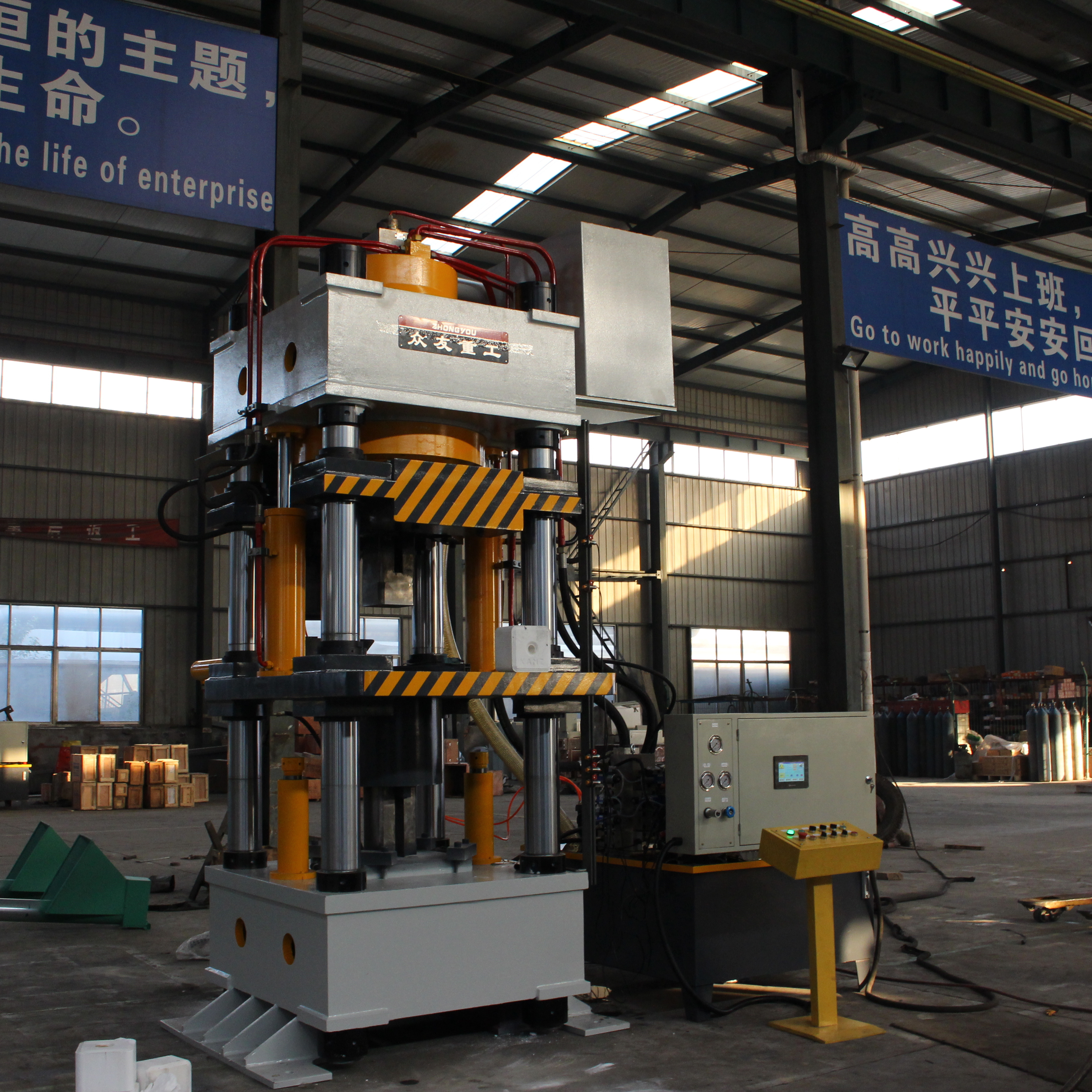 500噸全自動(dòng)鹽磚成型液壓機(jī) 500T四梁四柱壓力機(jī)