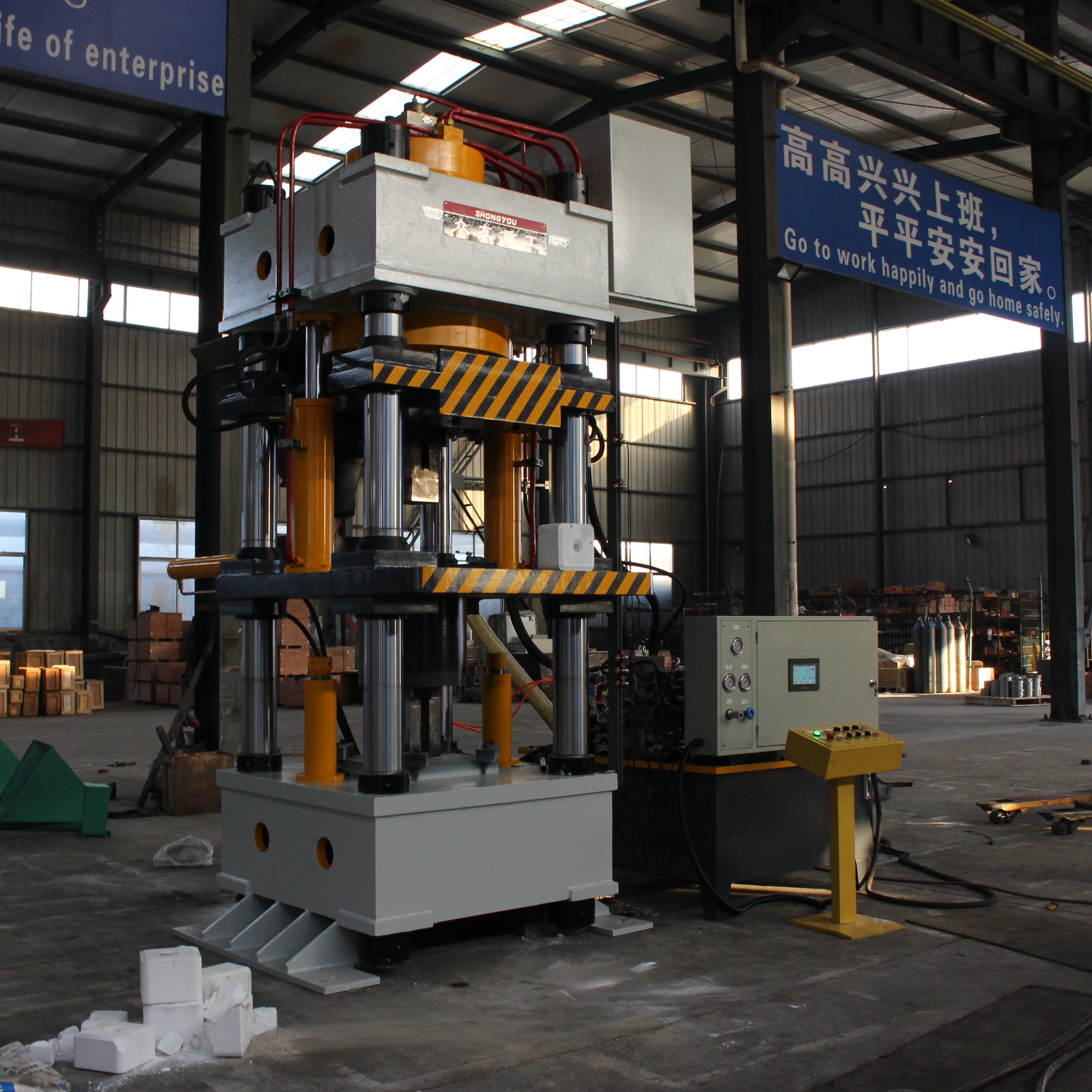 500噸全自動(dòng)鹽磚成型液壓機(jī) 500T四梁四柱壓力機(jī)
